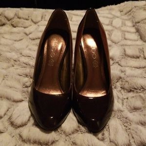 Aldo brown patent heels